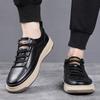Fashion British Style Men Casual Leather Shoes Fashion Trend Outdoor Antiskid Oxford Shoe Leisure Flat Designer Antiskid Vulcanized Shoe