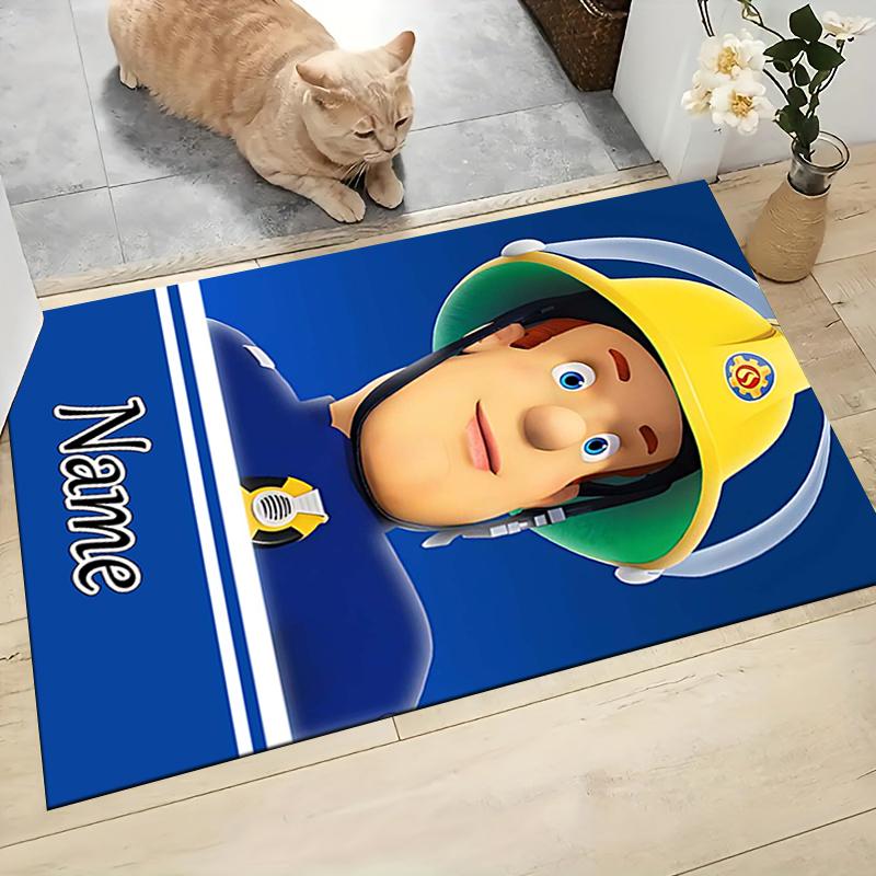 Custom Name Firefighters action. Carpet Rug Customizable Soft Washable Anti-Slip Home Living Room Sofa Mats Personalized Rug. 0909275