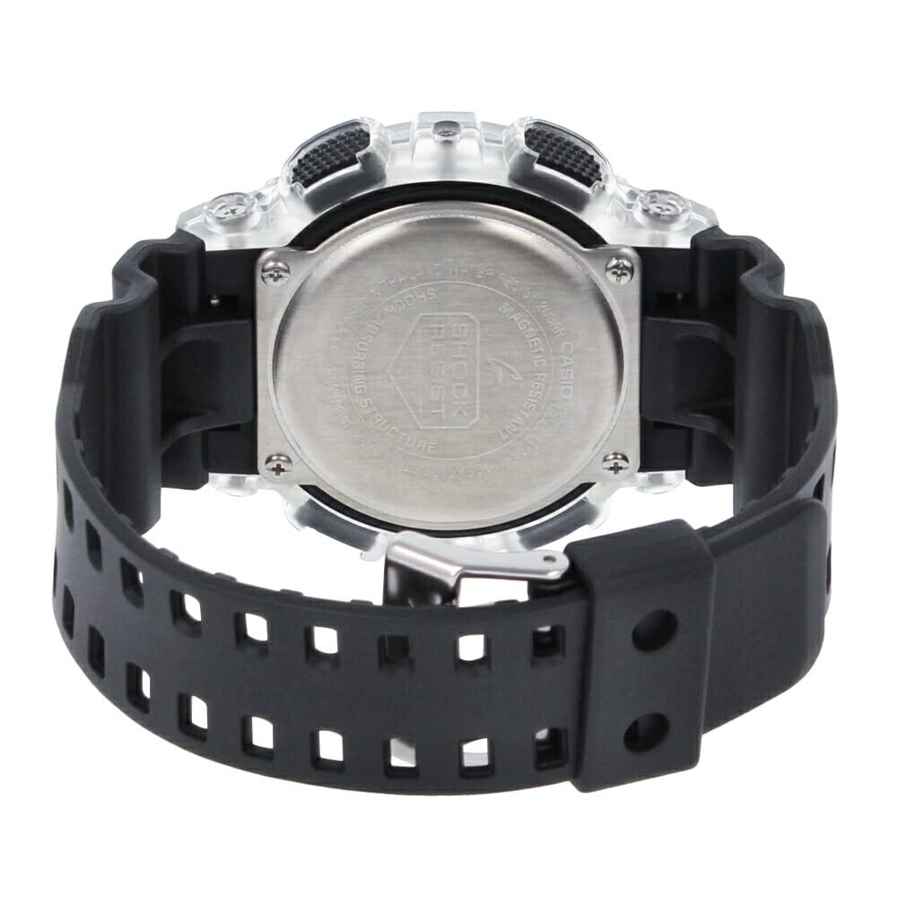 Casio G-Shock GA-100SKC-1A Аналогово-цифровые часы, Скелетный камуфляж, Ударопрочные, Водонепроницаемость 200 м, Мировое время, Черный серебристый, Мужские