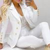 Fabulous Turn-down Collar Buttons High Waist Slim Cardigan Lady Business Two-Piece Set for Daily Wear Women Coat Suit