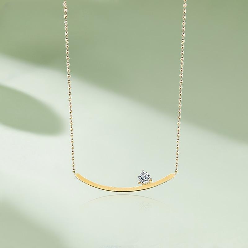 D Цвет 0,5CT Улыбка Пасьянс Муассанит Ожерелье для Женщин S925 Серебро 18 К Позолоченная Цепь На Шею Ювелирные Изделия Для Вечеринки