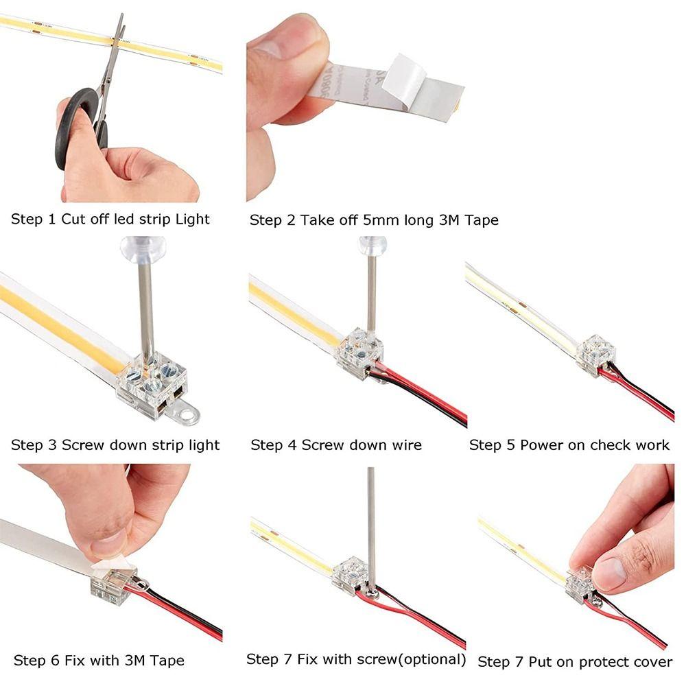 PP Light Strip Fixing Clip 8mm 10mm COB Terminal Accessories LED Strip Buckles  LED Strip