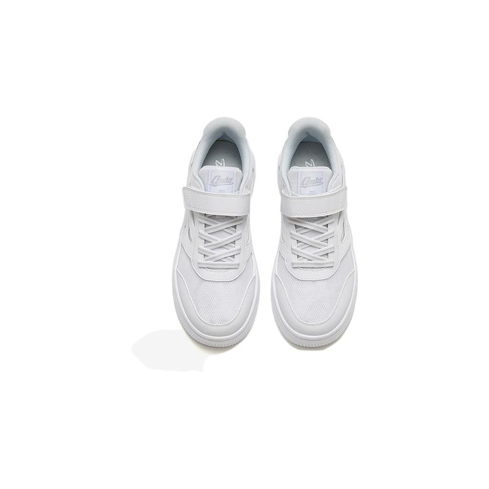 Anta Удобные универсальные амортизирующие нескользящие низкие детские кроссовки для скейтбординга детские кроссовки белые 332328003S-5