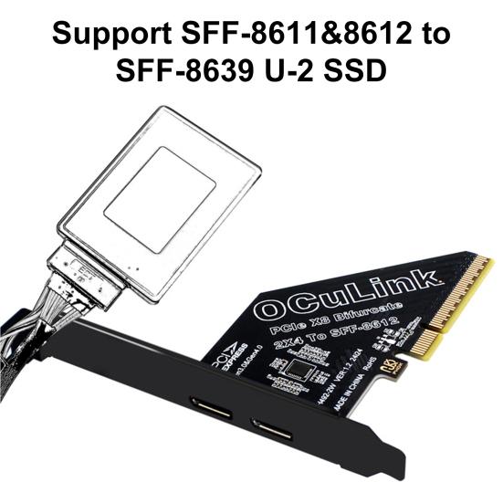 Карта расширения Широко совместимая Универсальная PCIE 4 x 8 к Oculink Поддержка Конвертировать