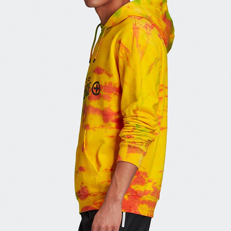 Adidas Originals Logo Print Tie-Dye Hoodie Loose Casual Daily Tops Men Yellow GD6002