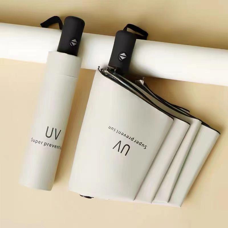 Корейский автоматический складной зонт двойного назначения для студенток — защита от солнца и дождя, устойчивость к УФ-излучению, большой размер.