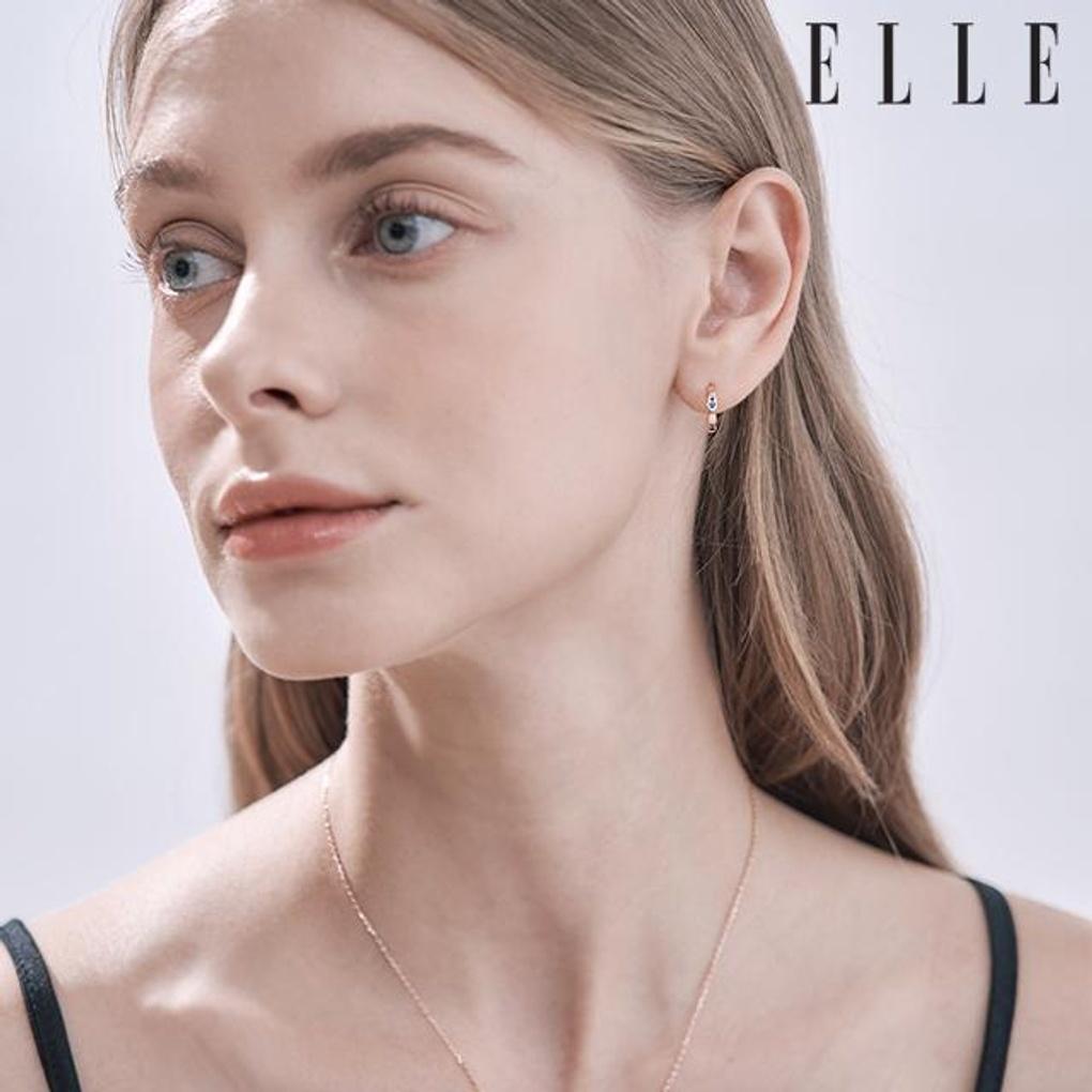 14K Cubic Point One-Touch Earrings (Gold Filled) ELGPEE506