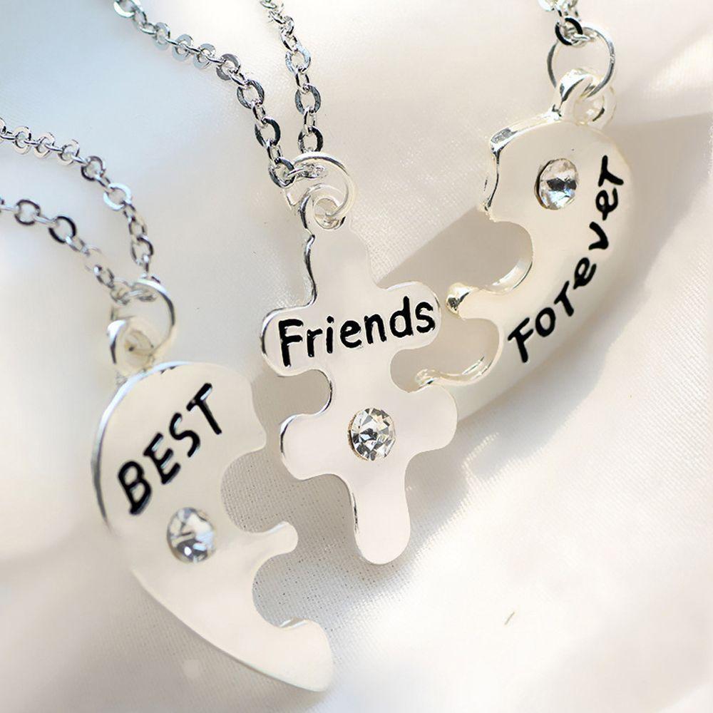 Подарок Винтажные украшения 3 шт./набор Стразы Кристалл Подвеска для лучших друзей Сердце Ожерелье