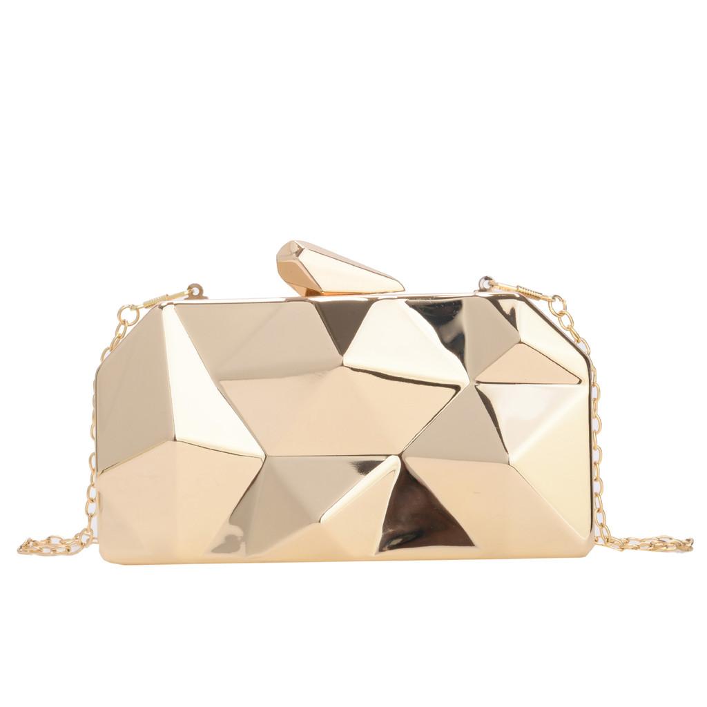 Acrylic Mini Box Clutch With Chain Silver Elegant Evening Bag For Daily Use