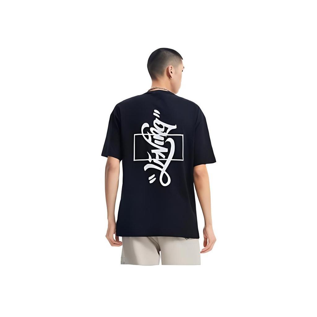 Li-Ning X Disney Joint Keith Haring Mickey Print Свободная футболка с короткими рукавами Мужские топы Черный AHSR501-1