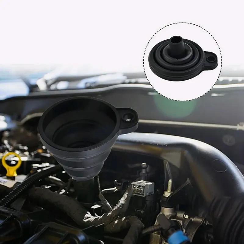 1pc Universal Car Gasoline Oil Fuel Funnel Auto Washer Fluid Change Funnel Car Engine Liquid Funnel Foldable Car Accessories
