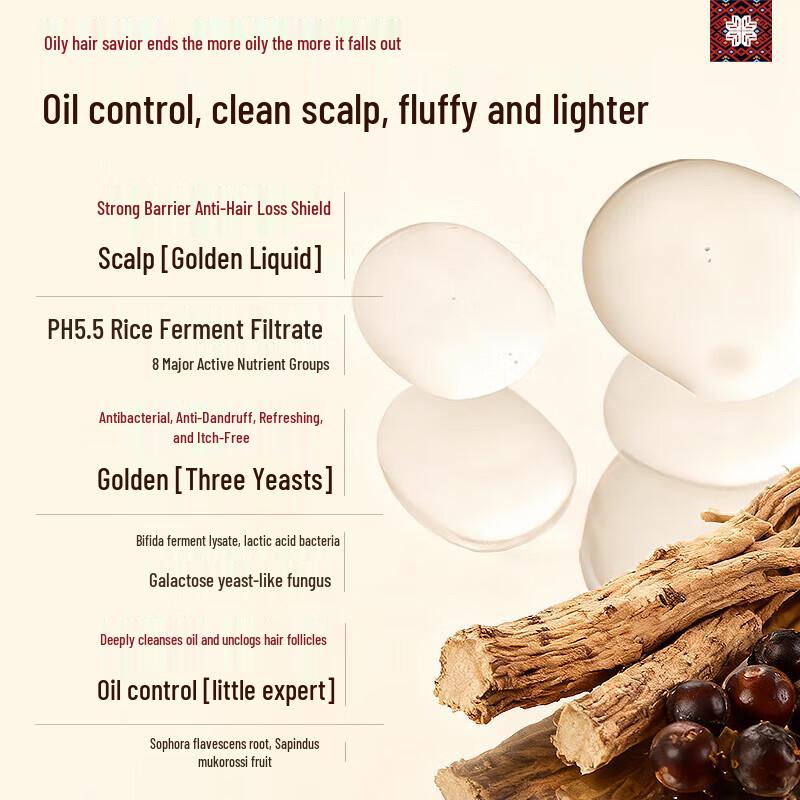 Шампунь Changfaxiaozhai против выпадения волос, для контроля жирности и объема, 400 г