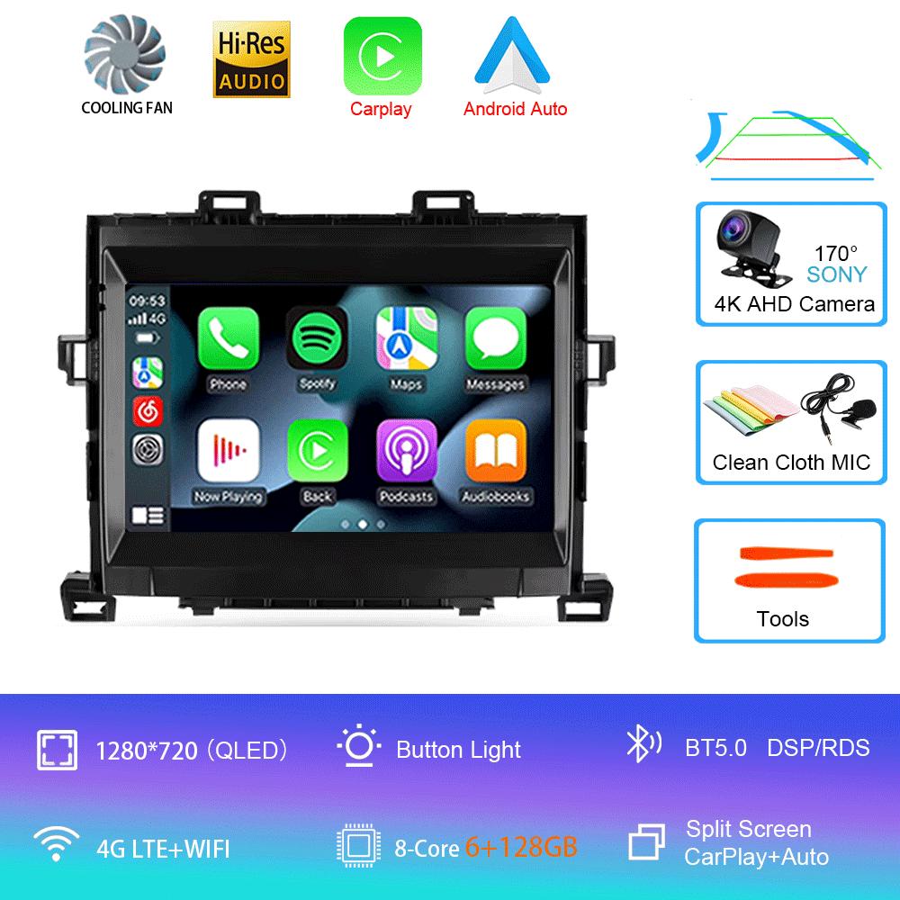 Для Toyota Alphard H20 2008-2014 автомобильный радиоприемник Android 14 Carplay автомультимедийный плеер WIFI+4G DSP автомагнитола стерео 2din головное устройство