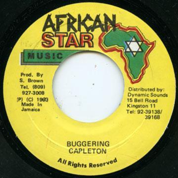 7inch Record CAPLETON Buggering NONE African Star Mu 1993 Jamaica Reggae Ska Dub Used