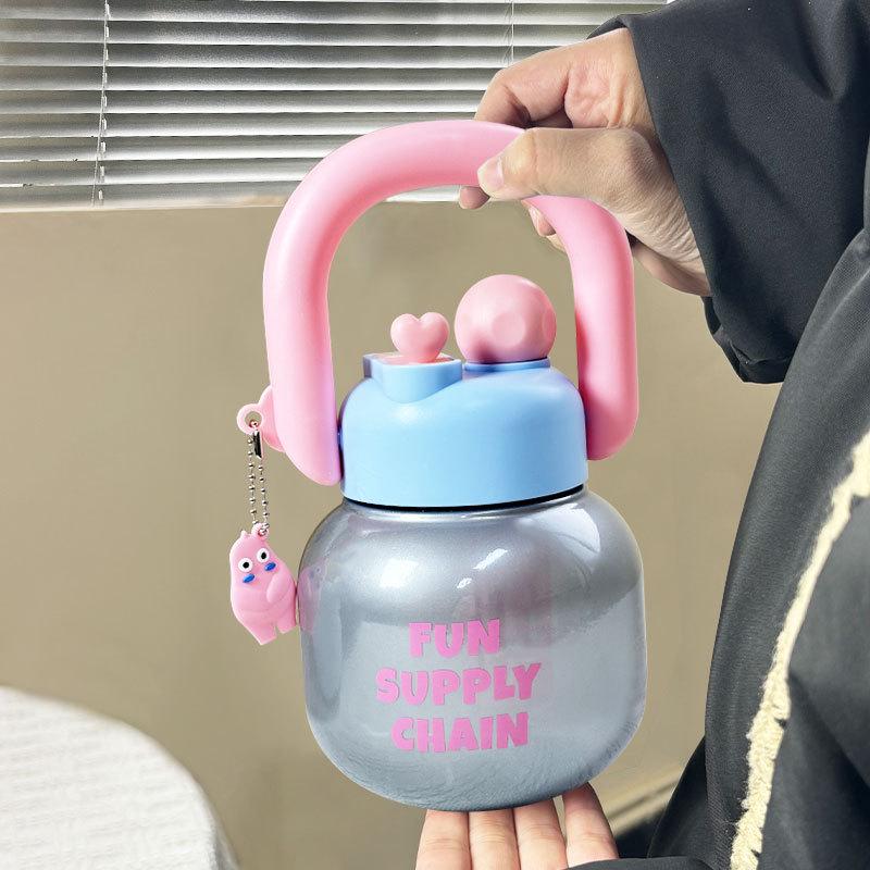 Пластиковый стакан для воды Big Belly с большой емкостью и трубочкой