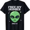 Инопланетянин Освободите моих корешей Зона 51 Смешной НЛО Мальчики Дети Мужчины Женщины Футболка