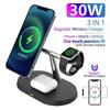 Magnetic 3-in-1 Wireless Charger Holder for Magsafe Charger IPhone 14 13 12 Airpods Apple Watch Fast Charging Station