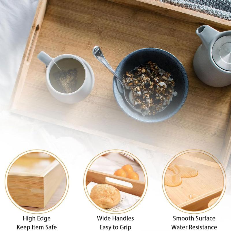 Rectangular Bamboo Tray Minimalist Japanese Style BPA Free Serving Tray for Home Breakfast Restaurant Sushi Serving