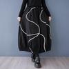 Plus Size High Waist Vintage Black Spring Summer Autumn Casual Loose Long for Woman Skirts Womens Skirt