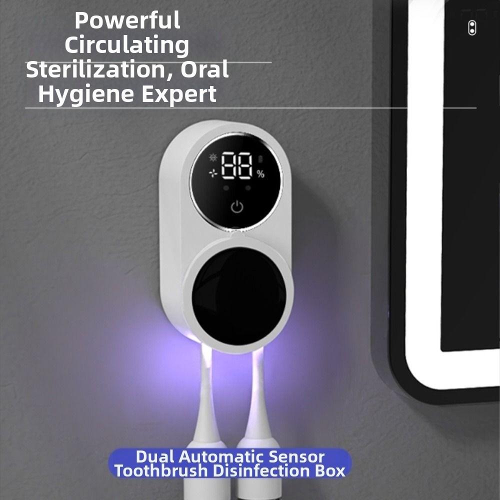 Перезаряжаемый стерилизатор для зубных щеток Светодиодный экран Очиститель зубных щеток Для ванной комнаты Домашнее использование