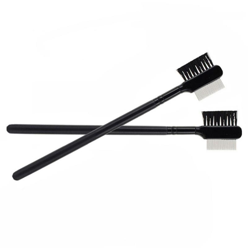 Eyebrow Comb Eyelash Brush Steel Teeth Dual-Comb Extension Brush Metal Comb