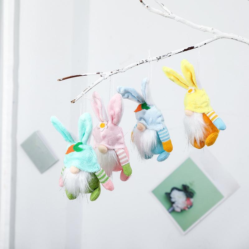 Пасхальный Гном Заяц Цветной Плюшевый Заяц Подвесной Праздничные Товары для Вечеринки Плюшевый Кролик Гоблин Декор Для Гостиной Полки Дома