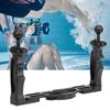 All Metal Dual Handheld Hand Grip Diving Flashlight Bracket Underwater Sports Camera Holder Stabilizer