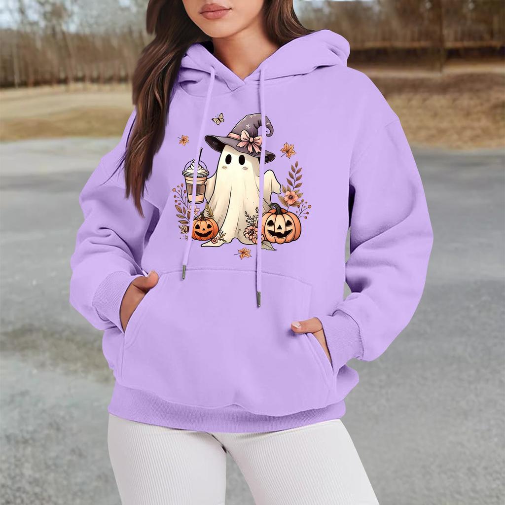 Женские свитшоты оверсайз, флисовые толстовки с длинным рукавом, осенние наряды с карманом