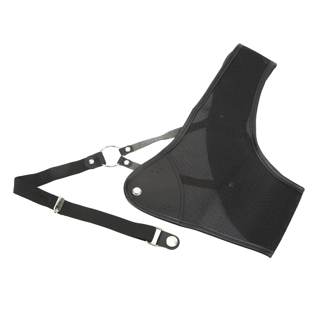 Нагрудник для стрельбы из лука Черный ПЭТ и коровья кожа Защита груди для охоты для стрельбы из рекурсивного лука S