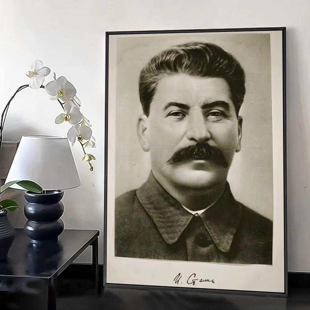 Винтажный металлический портрет Сталина для декора домашнего музея