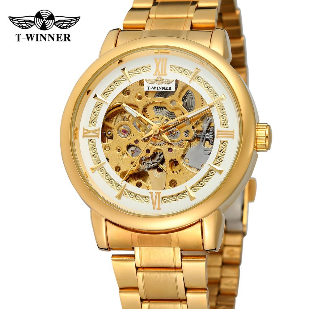 WINNER Мужские модные повседневные скелетонизированные механические часы с автоматическим механическим механизмом