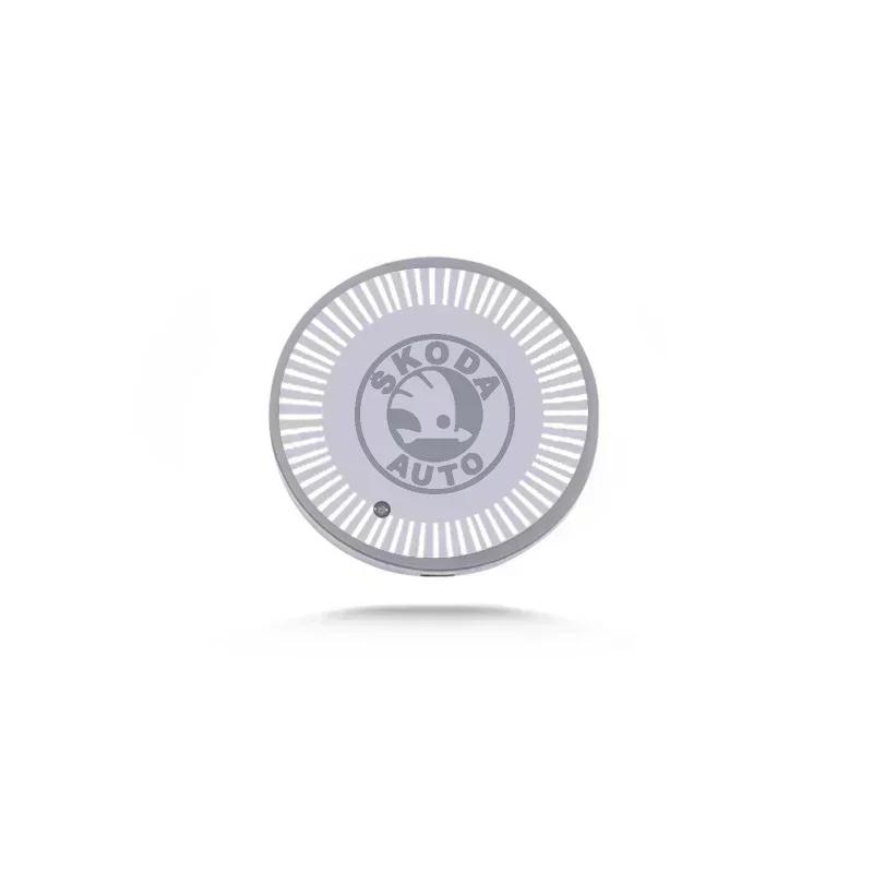 EMIW1 7 Colors LED Car Drinks Holder Water Logo Cupmat Coaster for SKODA Superb Kamiq Octavia A5 Fabia Rapid Yeti Kodiak Accessories