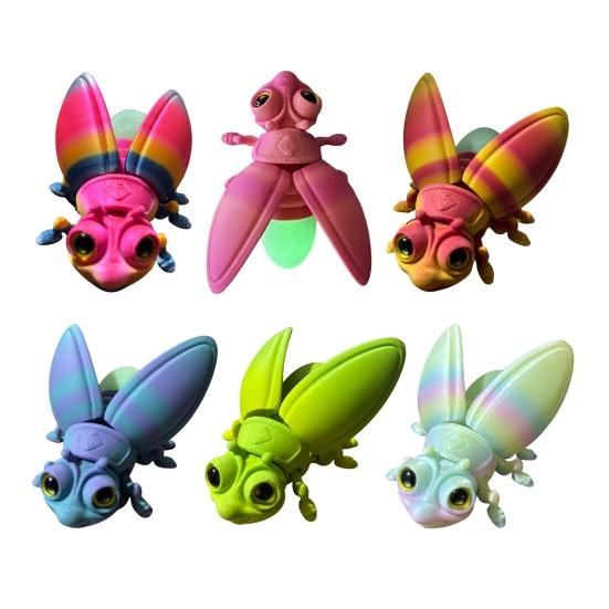 Yousheng 3D-печатное украшение Светлячок Милая магнитная фигурка светлячка со светящимся в темноте хвостом Красочный магнит-светлячок на холодильник для домашнего декора Веселый