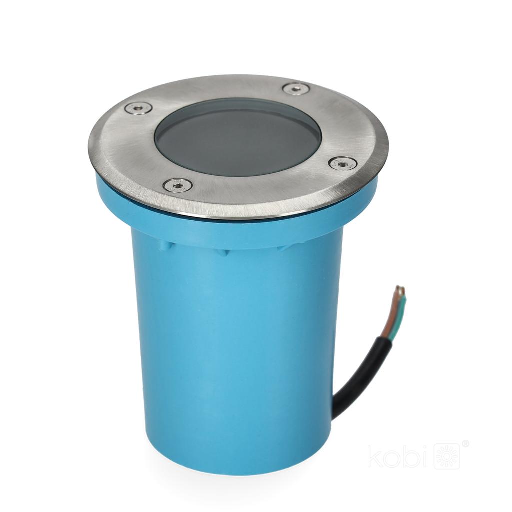GU10 round IP65 silver in-ground fixture