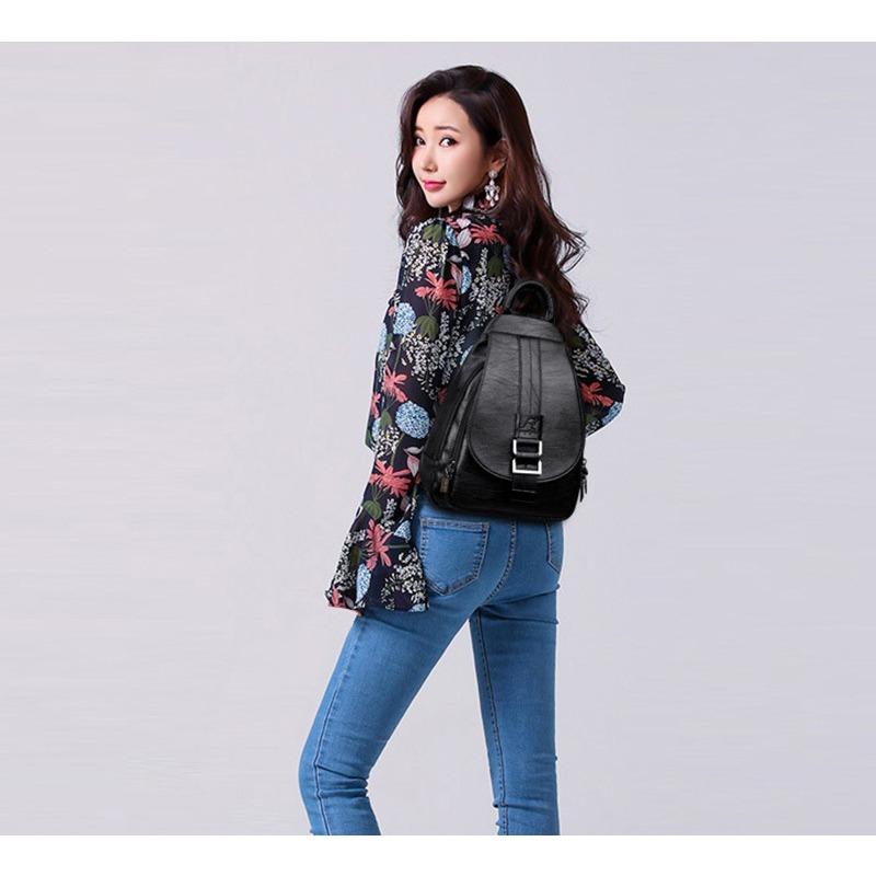 Women's Backpack Casual Soft PU Large Capacity Backpack Backpack Women's Chest Bag