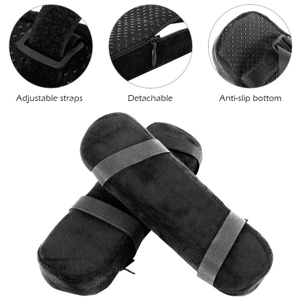 Armrest Cushion Chair Arm Cover Memory Foam Non-Slip Elbow Support Pillow