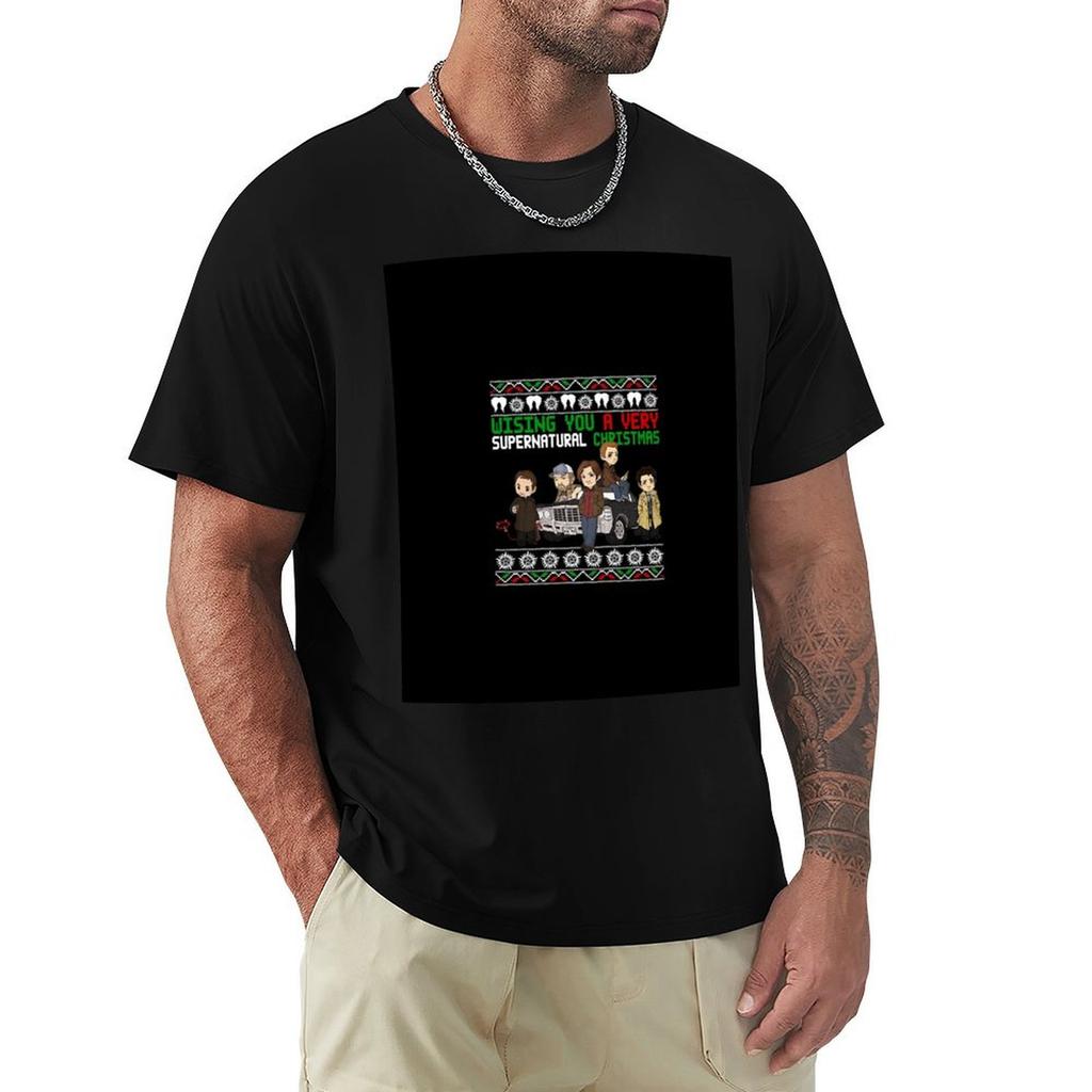 Wishing You A Very Supernatural Christmas Tshirt Big Size Crew Neck Tshirt