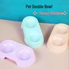 Минималистичная двойная миска для домашних животных макаронных цветов с защитой от опрокидывания для кошек