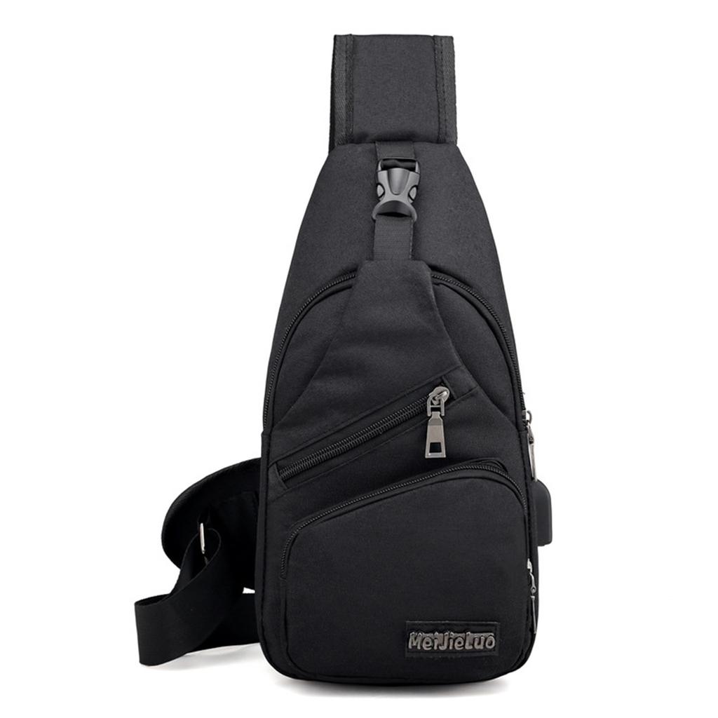Fashion Sling Bag Men's USB Rechargeable Chest Bag Small Backpack Daypack