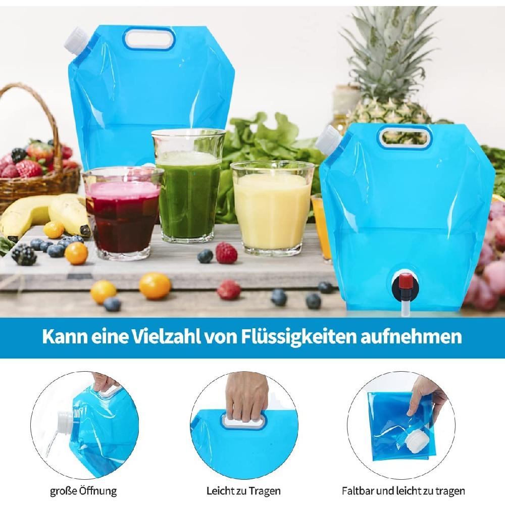 Складной резервуар для воды емкостью 5 л с плотной крышкой, кран, складная канистра для воды, портативный мешок для питьевой воды для кемпинга, туризма, экстренной помощи