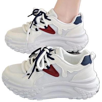 Модная весенняя спортивная универсальная женская обувь на толстой подошве, модная, дышащая, удобная и увеличивающая рост повседневная обувь