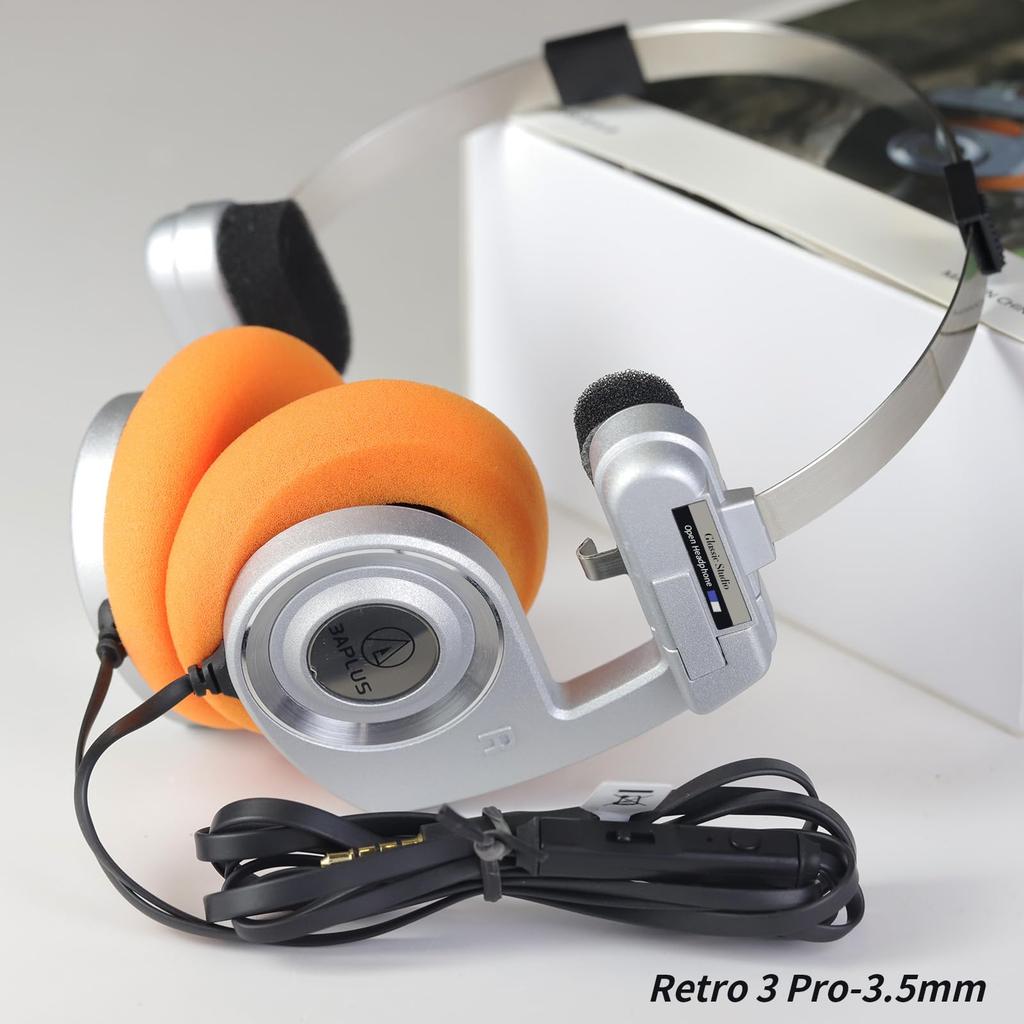 3APLUS Ретро профессиональные наушники Ретро открытые проводные наушники без микрофона Складные ультра легкие удобные для переноски Длина Метеоритный цвет 1,25 м 3,5 мм