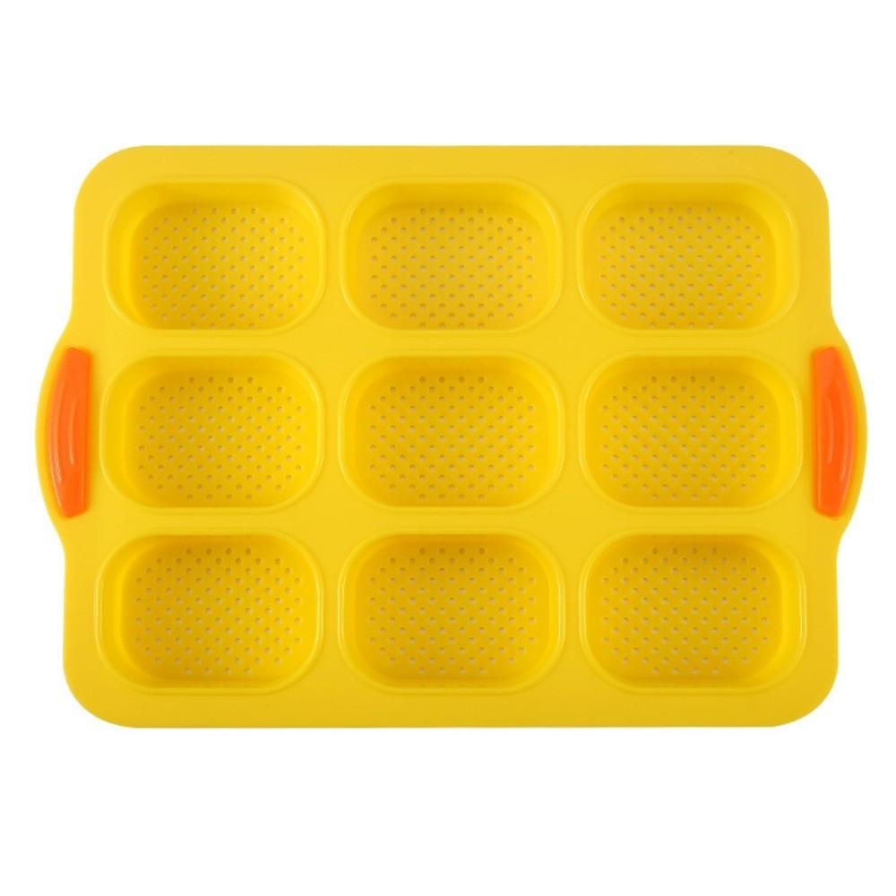 9 Grids Bread Baking Form Non-Stick Silicone Baking Pan Food Grade Bread Loaf Pan  Household Baking