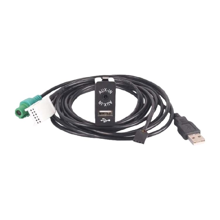 Автомобильные аксессуары Замена переключателя AUX in USB с USB-проводом и адаптером AUX-кабеля для автомагнитолы для E60