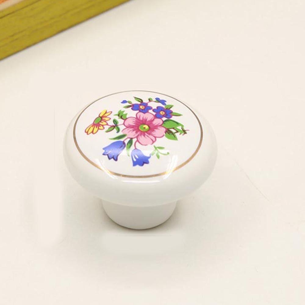 Single Hole Ceramic Cabinet Knob European Style Drawer Knobs Door Pull Handles Children's Room