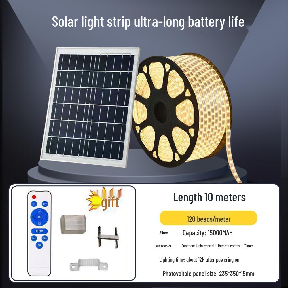 Outdoor Solar LED Strip Light: Waterproof Courtyard Landscape & High Brightness Balcony Model