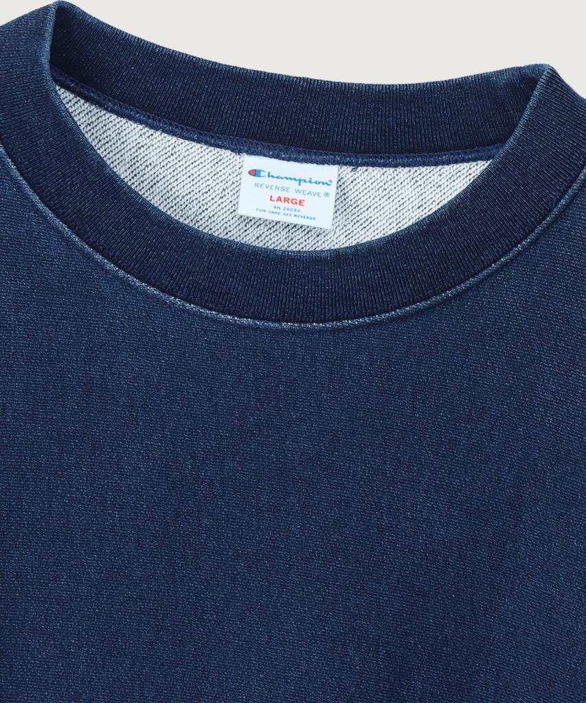 Champion Свитшот с круглым вырезом, свободный крой, обратная вязка, цвет индиго