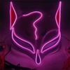 LED Golden Fox Mask Masquerade Party Halloween Birthday Christmas Dance Festival Cosplay Fox Mask LED Steampunk Style Kabuki Mas