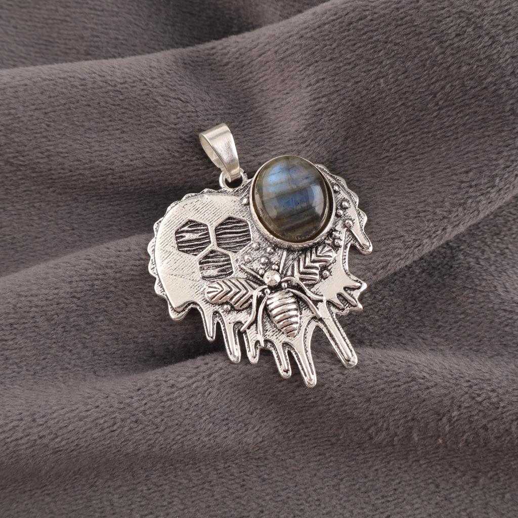 Labradorite Gemstone 925 Sterling Silver Handmade Unique Jewelry Pendant