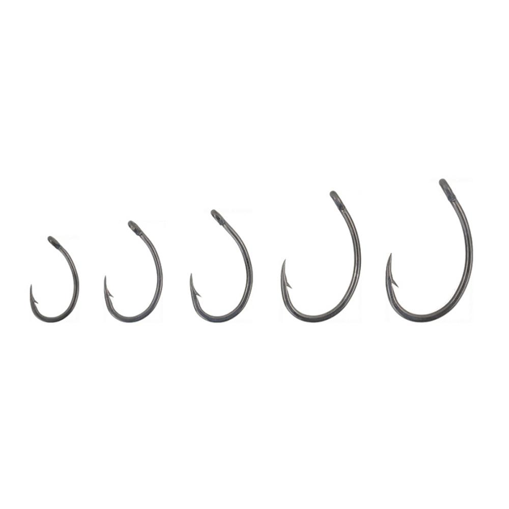 50pcs/pack 8011 Coating High Carbon Fishing Hooks Barbed Hooks Stainless Steel Carp Fishing